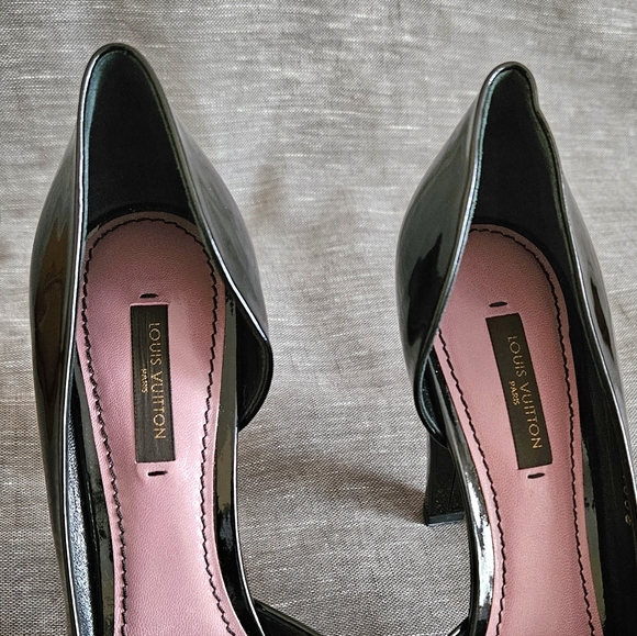 Louis Vuitton Patent Leather Open-Toe Luxury Pump Heels Size 7.5 US (Worn 2x) - Picture 9 of 16